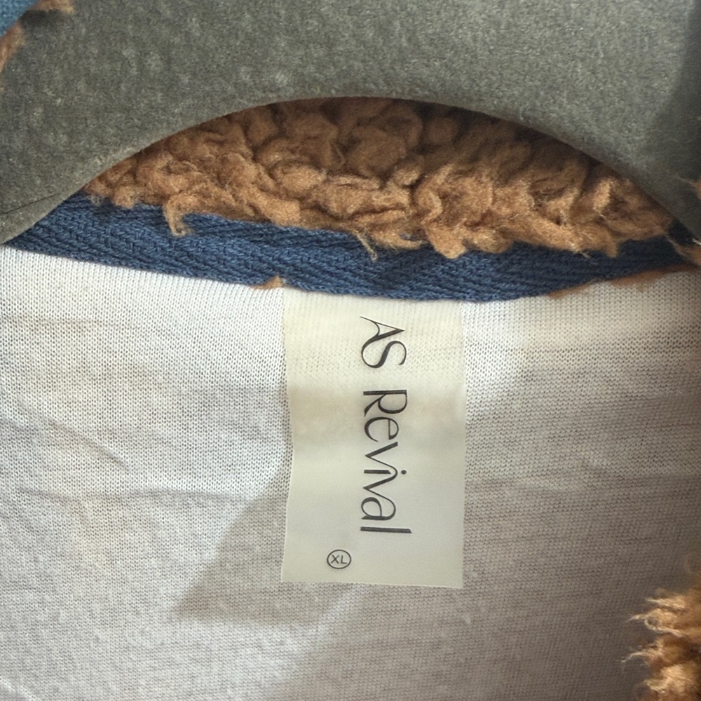 Altar'd State Brown and Cream Faux-Sherpa Quarter Zip - Picture 3 of 6
